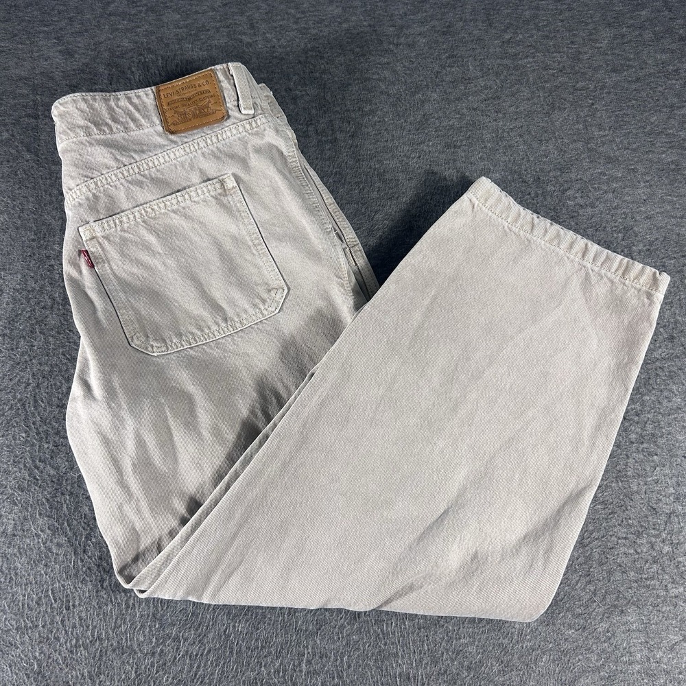 Levi's Premium Baggy Dad Tan Kahki Jeans Womens Size 33 Skater Grunge Hippie